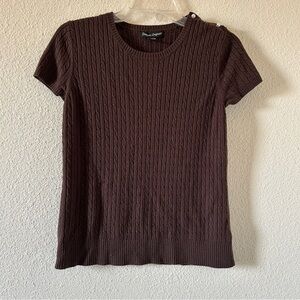 Designers Originals Knit Short sleeve sweater Women’s Medium Brown pullover